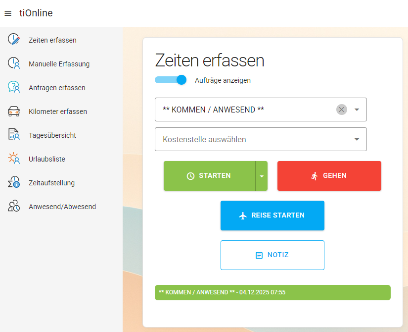 Zeiten erfassen